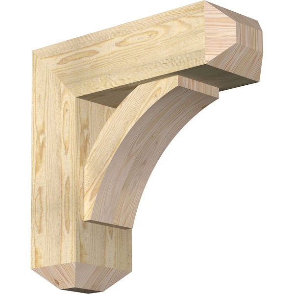 Ekena Millwork Thorton Craftsman Rough Sawn Bracket w/ Offset Brace, Douglas Fir, 8"W x 24"D x 24"H BKT0806X24X24THR04RDF - main